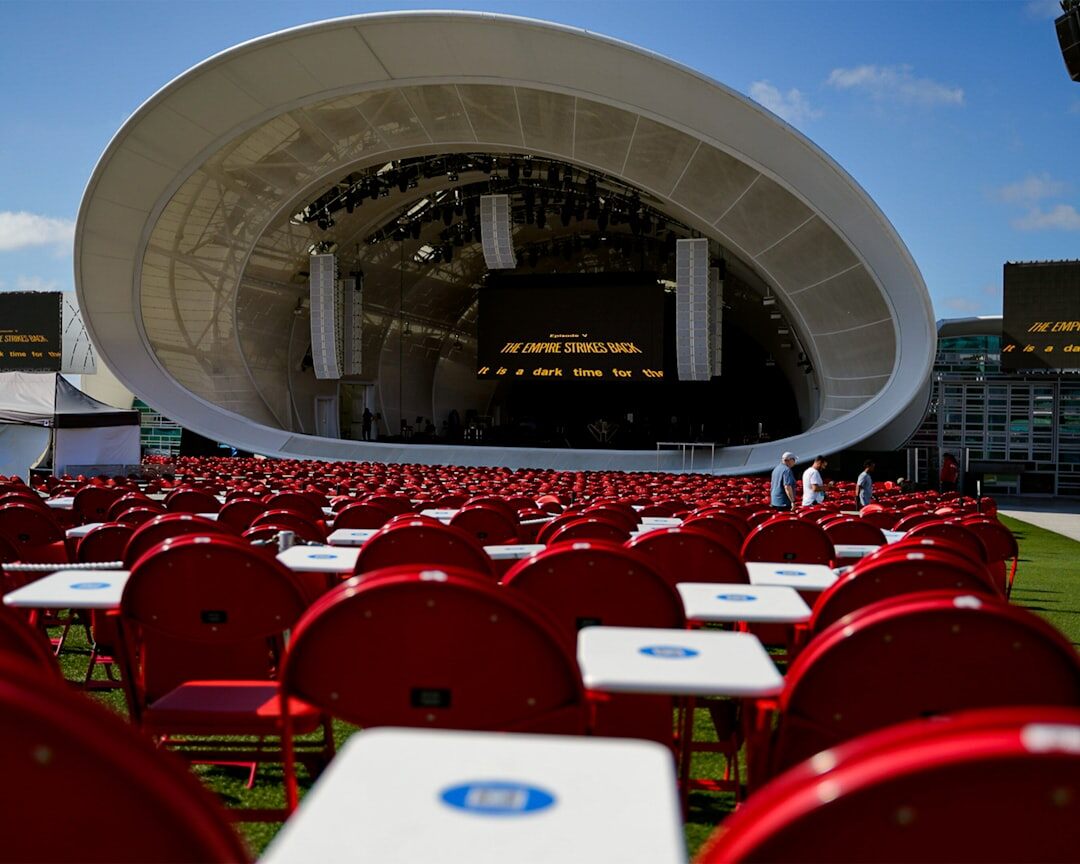 empty concert venue setup